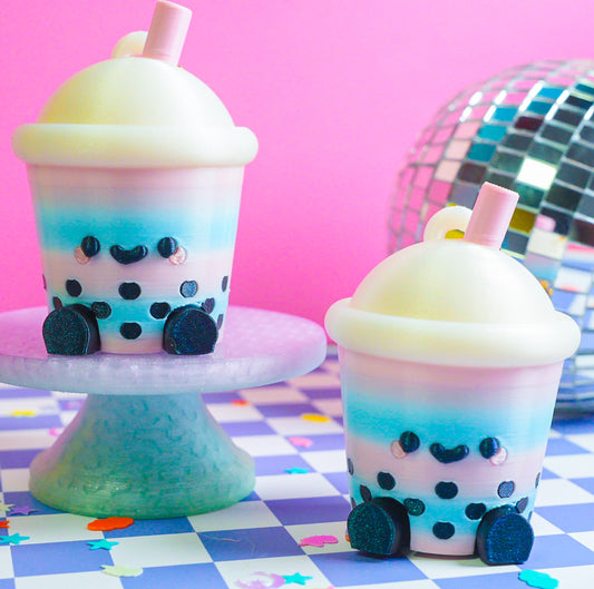 Cotton Candy Boba Clicker Keychain