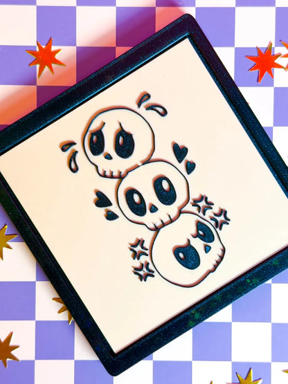 Skull Trio 3D Art Print