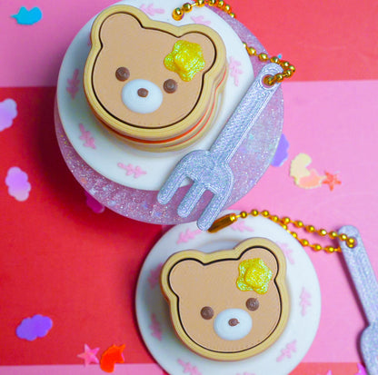 Bear Pancake Clicker Keychain