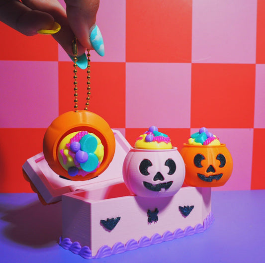 Glow in the Dark Pumpkin Clicker Keychain