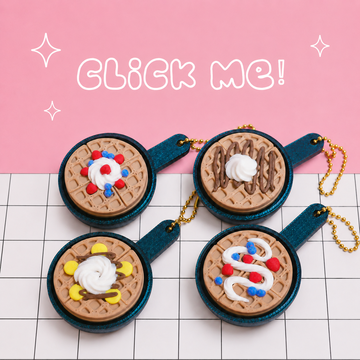 Waffle Clicker Keychain
