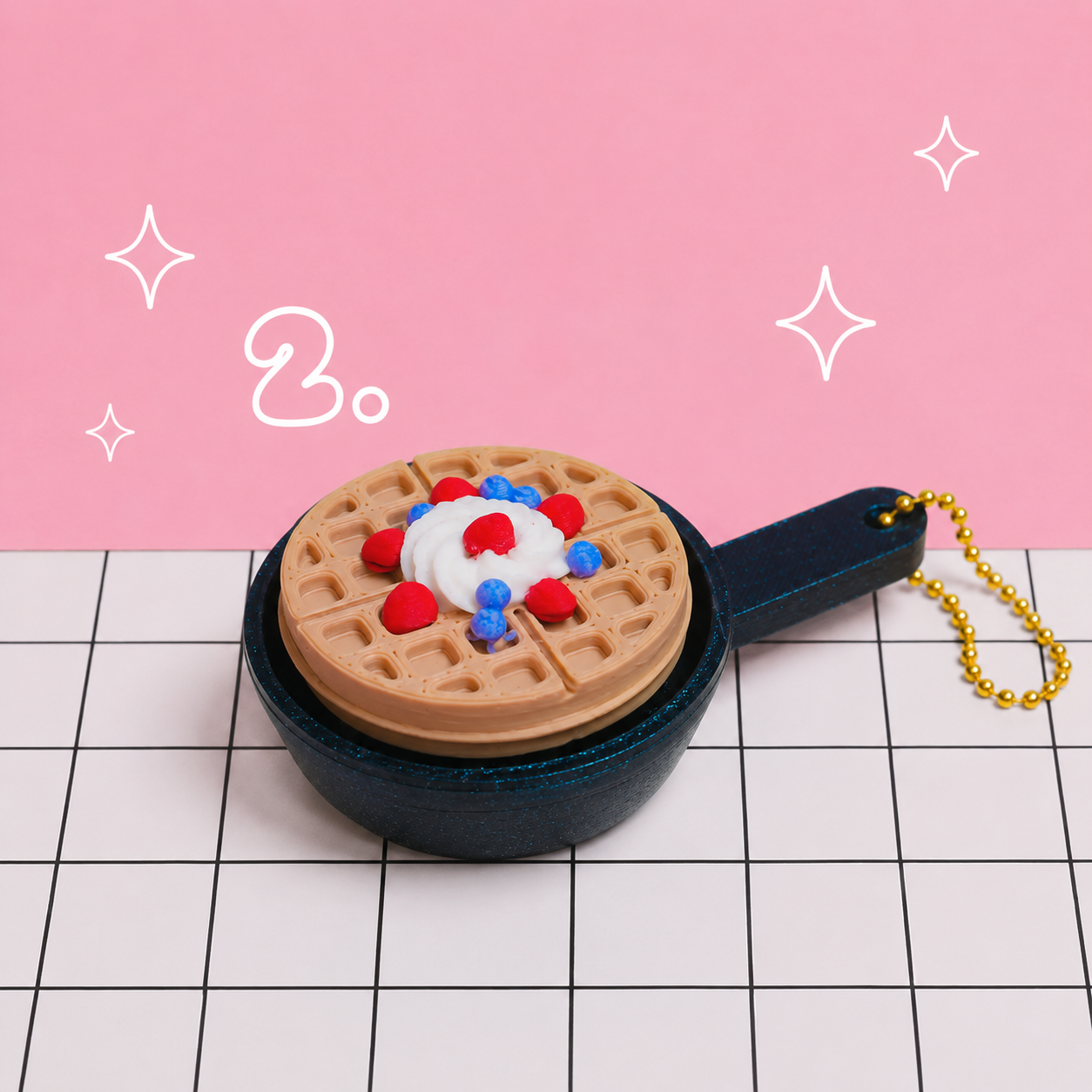 Waffle Clicker Keychain