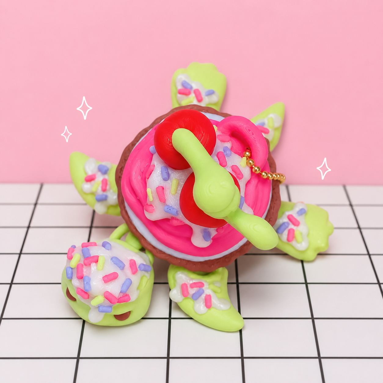 Cupcake Flexi Turtle Keychain