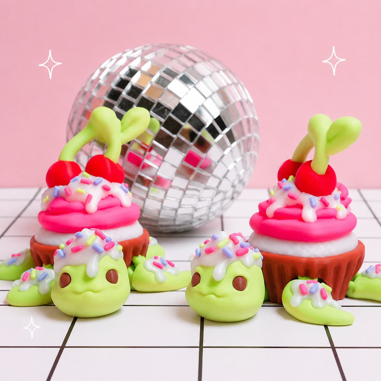 Cupcake Flexi Turtle Keychain