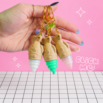 Taiyaki Icecream Clicker Keychain