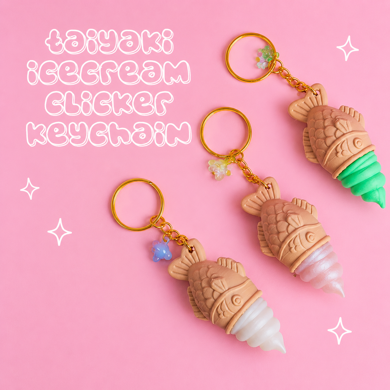 Taiyaki Icecream Clicker Keychain
