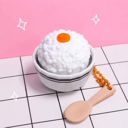 Rice & Eggs Clicker Keychain