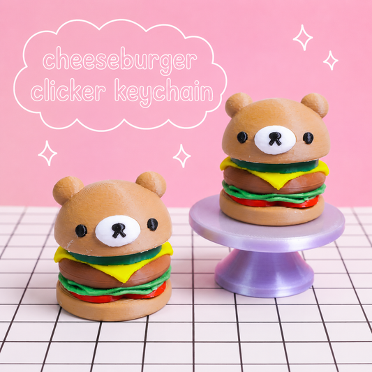 Cheese Burger Clicker Keychain