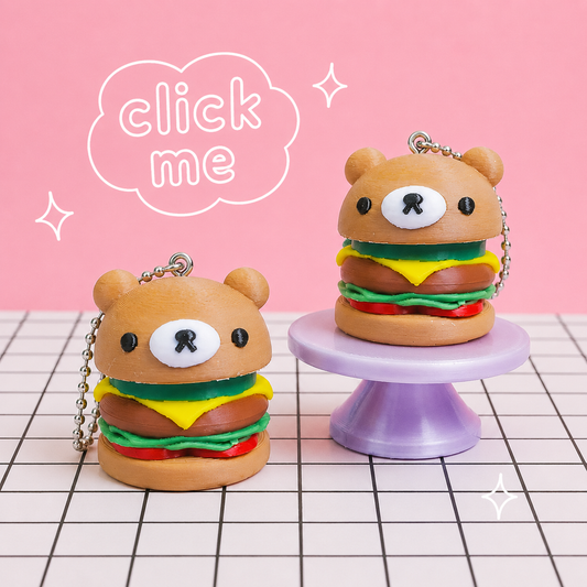 Cheese Burger Clicker Keychain