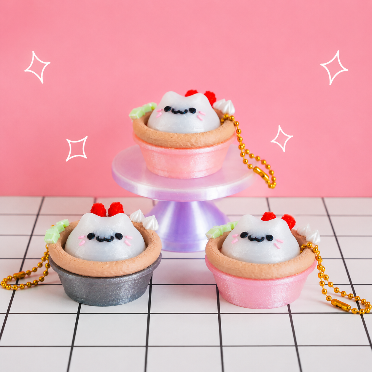 Kitty Tart Clicker Keychain