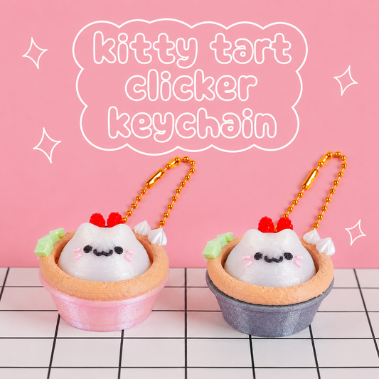 Kitty Tart Clicker Keychain