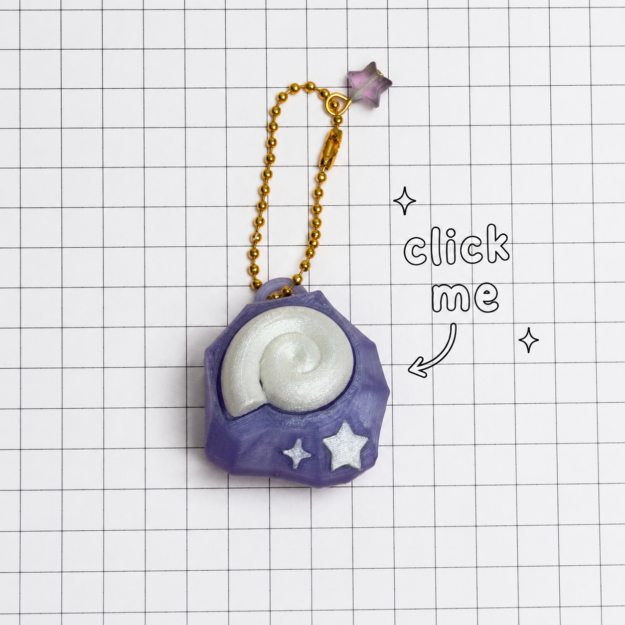 Animal Crossings Fossil Clicker Keychain