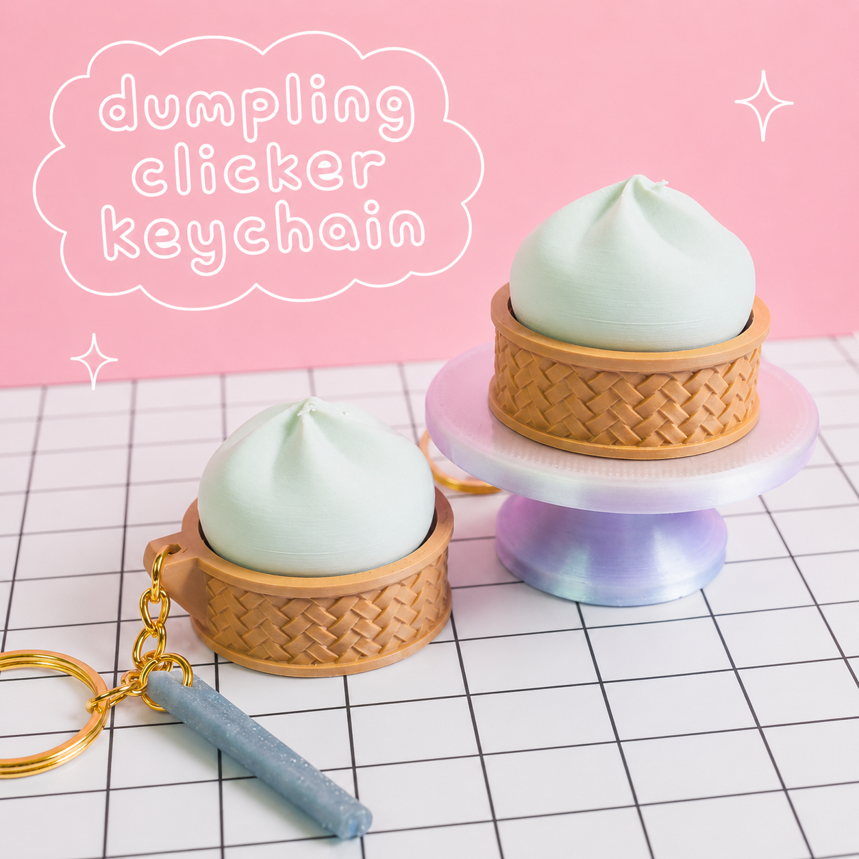 Dumpling Clicker Keychain