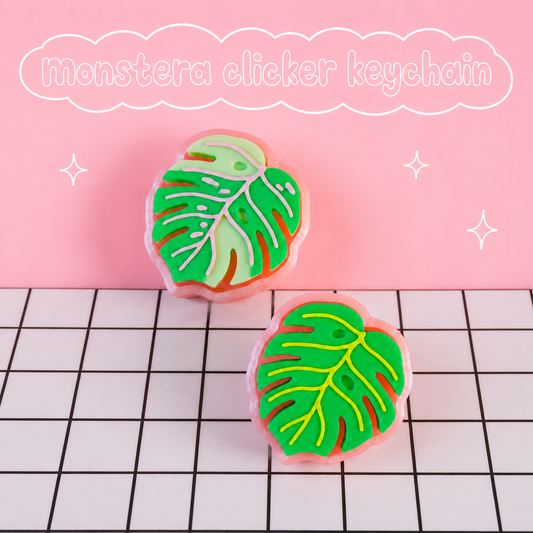 Monstera Clicker Keychains