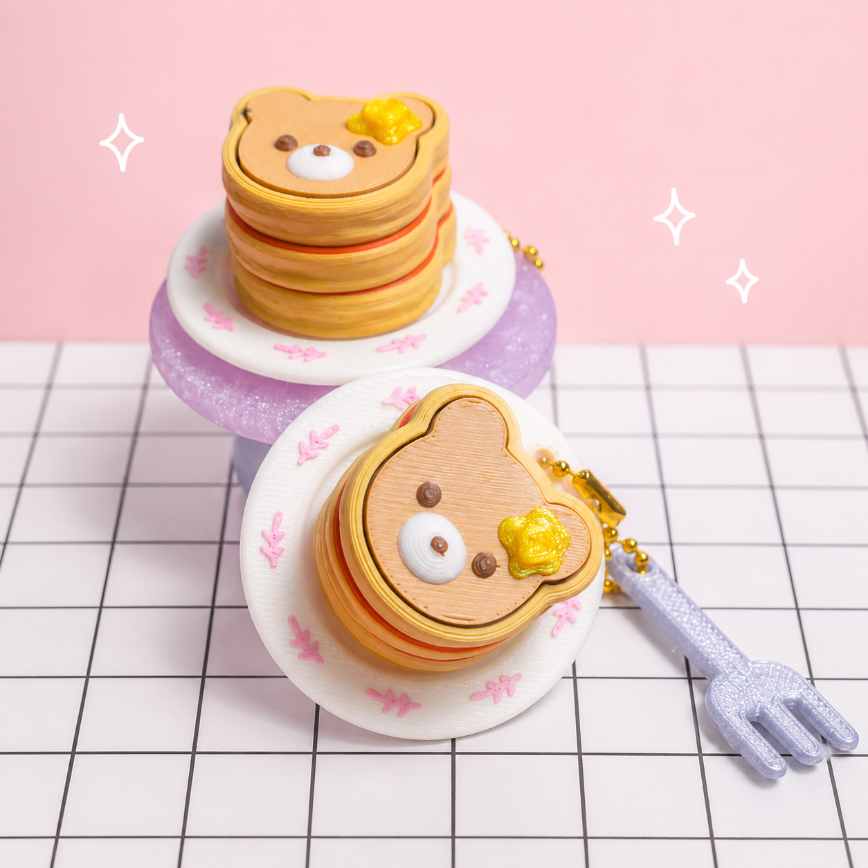 Bear Pancake Clicker Keychain