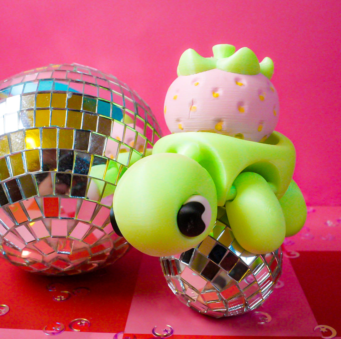 Strawberry Turtle Clicker Keychain