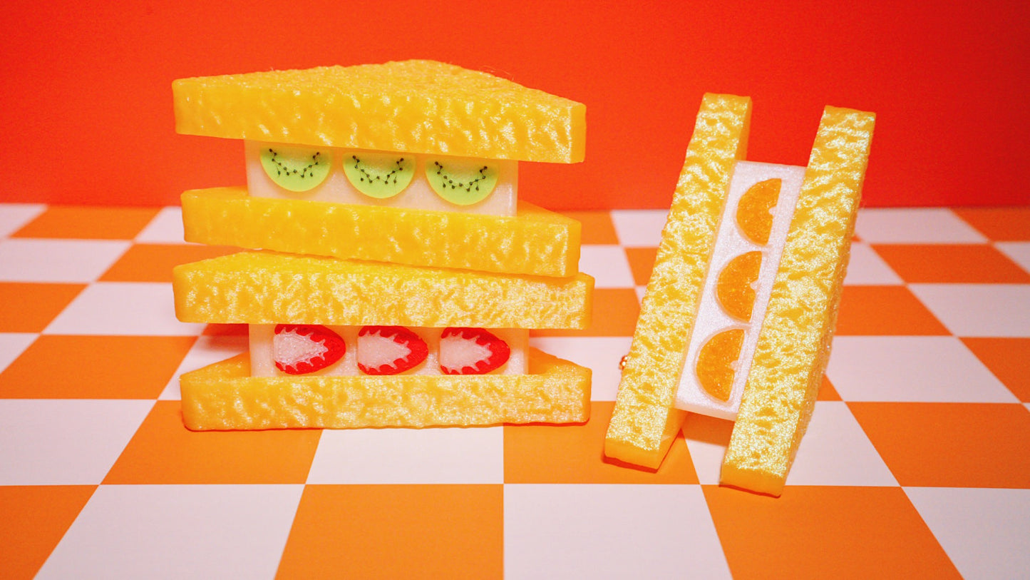 Fruit Sandwich Clicker Keychain