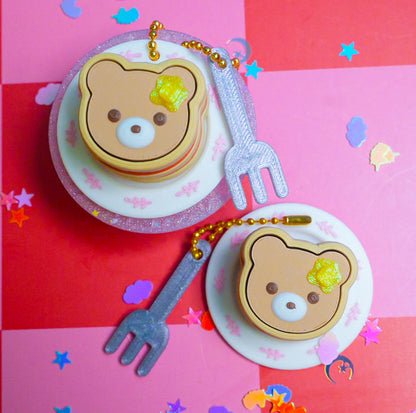 Bear Pancake Clicker Keychain