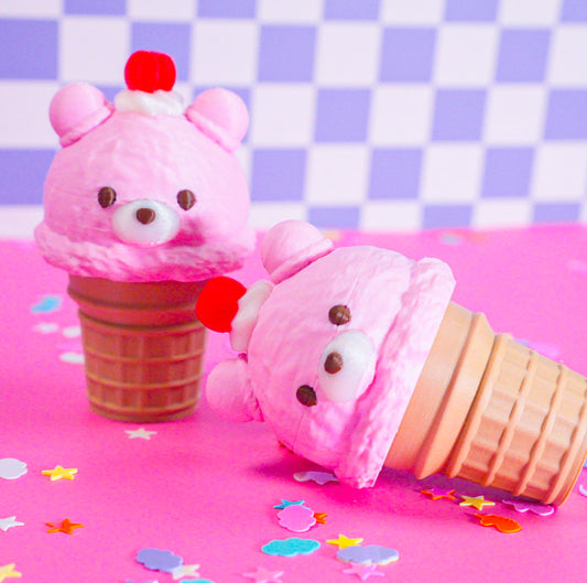 Strawbeary Icecream Clicker Keychain