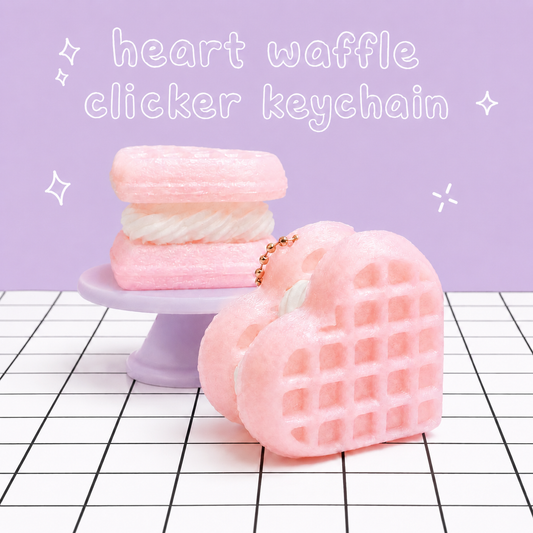 Heart Waffle Clicker Keychain