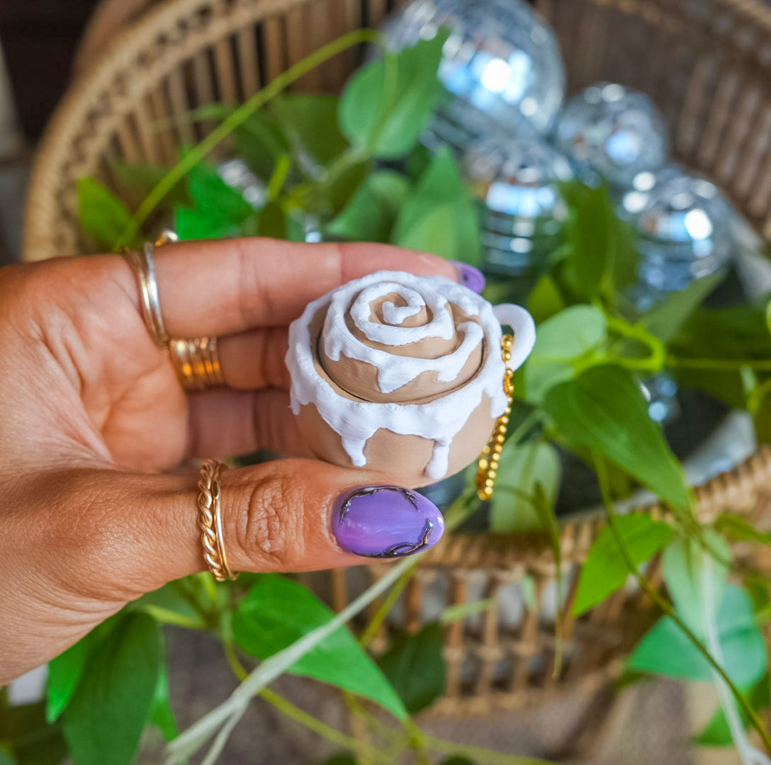 Cinnamon Roll Clicker Keychain