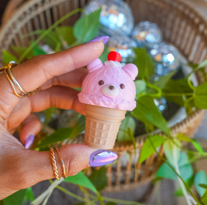 Strawbeary Icecream Clicker Keychain
