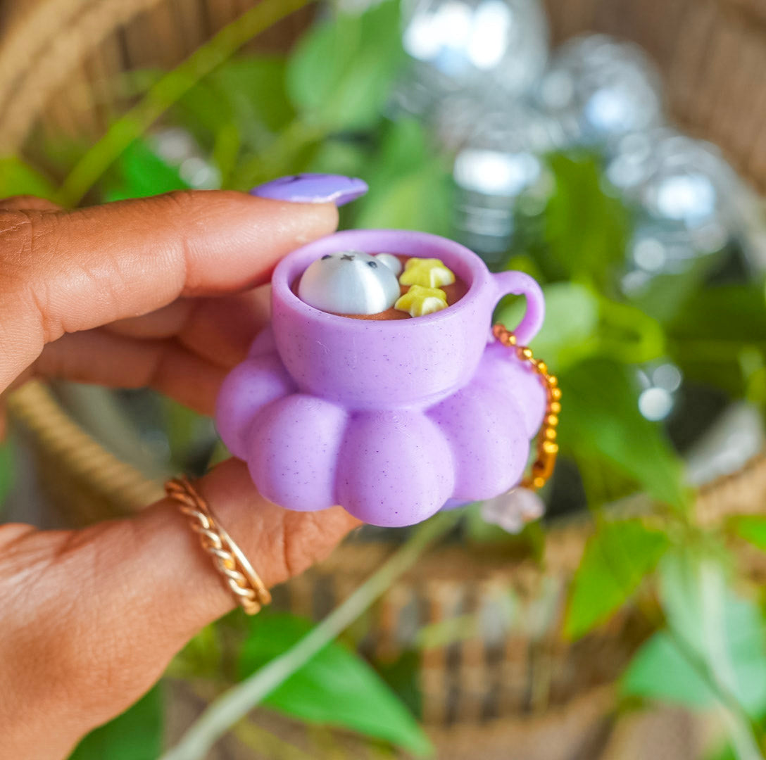 Bunny Hot Latte Clicker Keychain